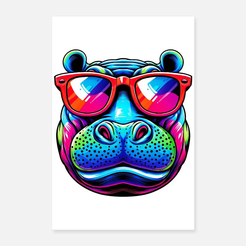 Hippopotame Poster 40 x 60 cm