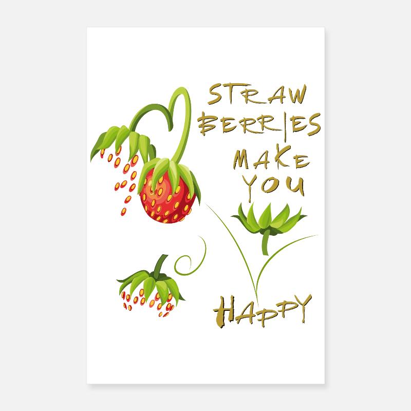Strawberries Erdbeeren Poster 40x60 cm