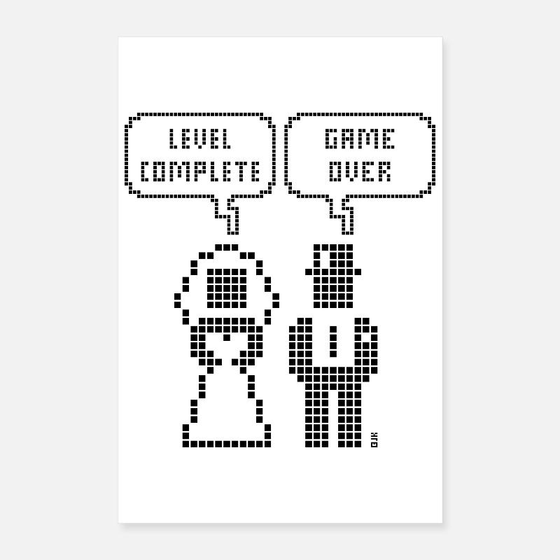 Level Complete – Game Over (Wedding Bachelor Party Pixel B) Poster 16" x 24" (40x60 cm)