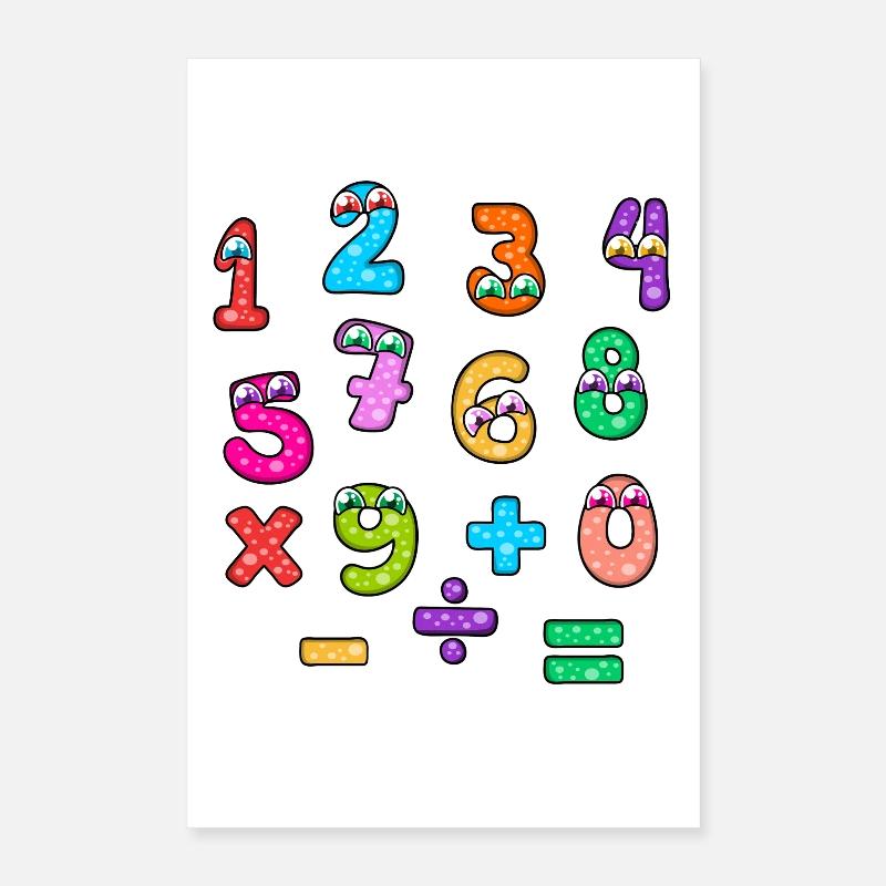Number Day Colorful Number Faces Baby Pattern Poster 16" x 24" (40x60 cm)