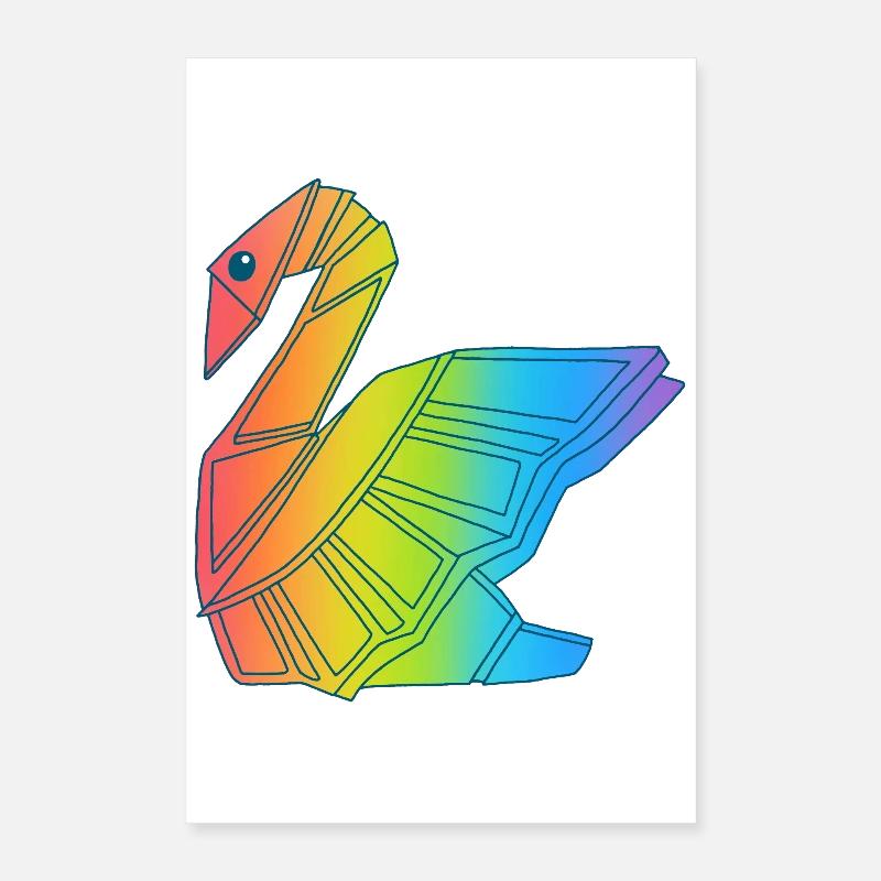 Regenbogen-Schwan Poster 40x60 cm