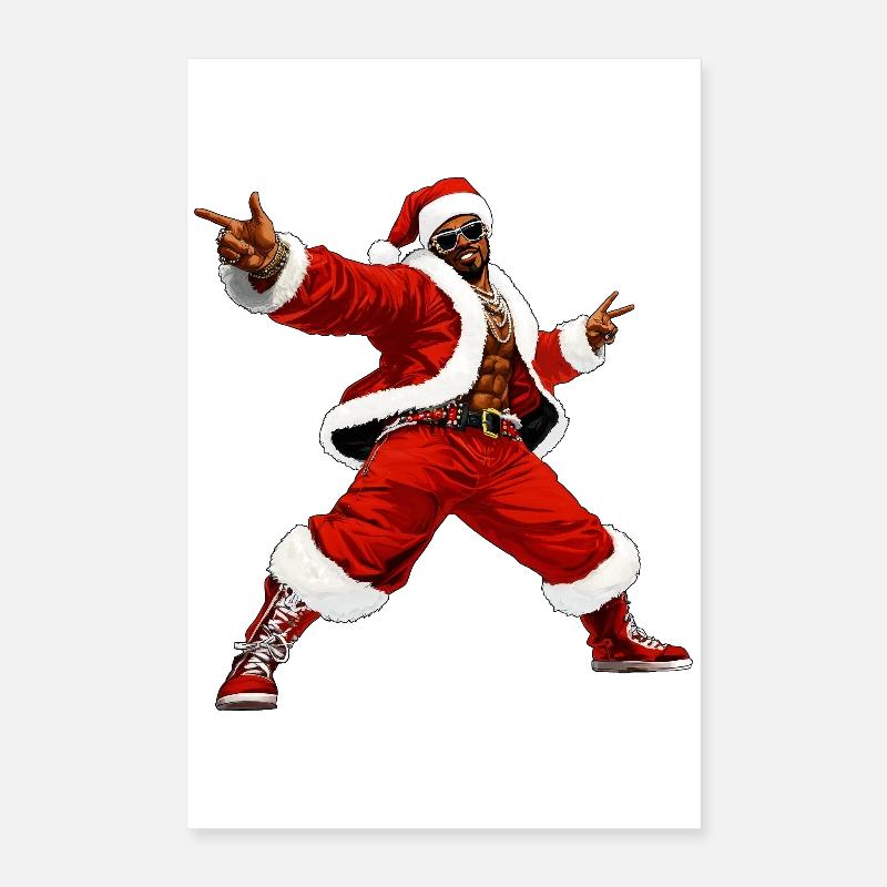 Rap Hip-Hop Weihnachtsmann Santa Poster 40x60 cm