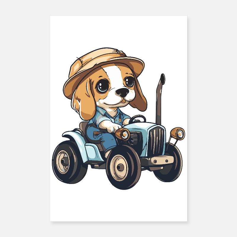 Éleveur de tracteurs Beagle Poster 40 x 60 cm