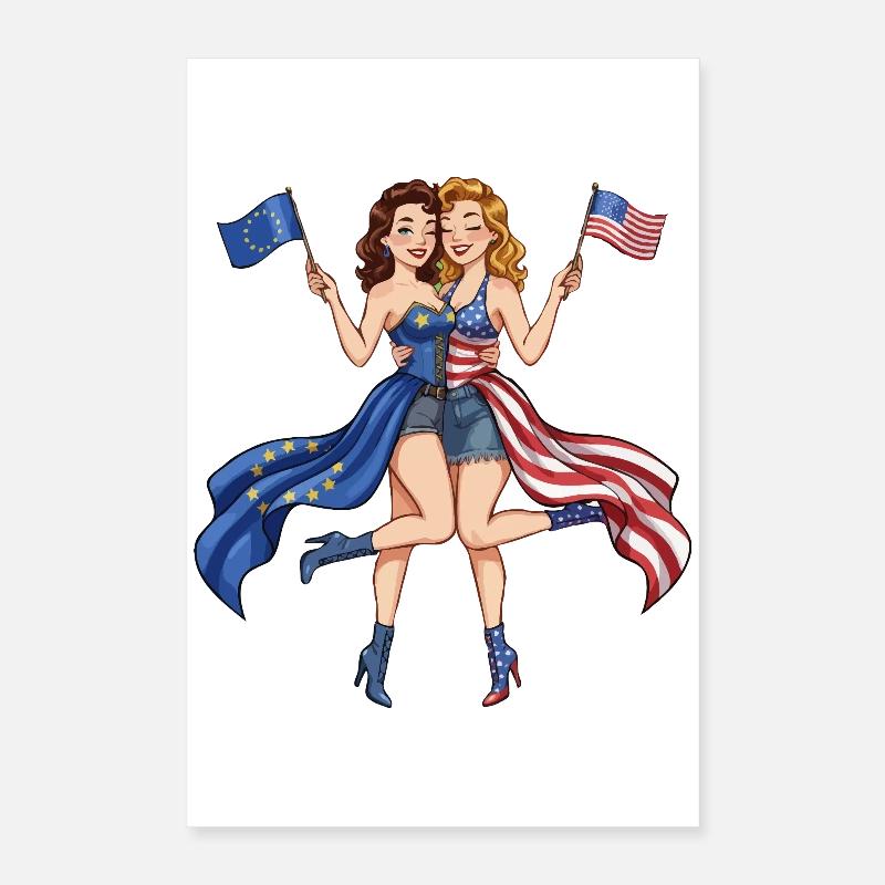 Amis de l’Europe et de l’Amérique Poster 40 x 60 cm