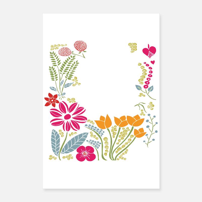 Floral Frame Poster 16" x 24" (40x60 cm)