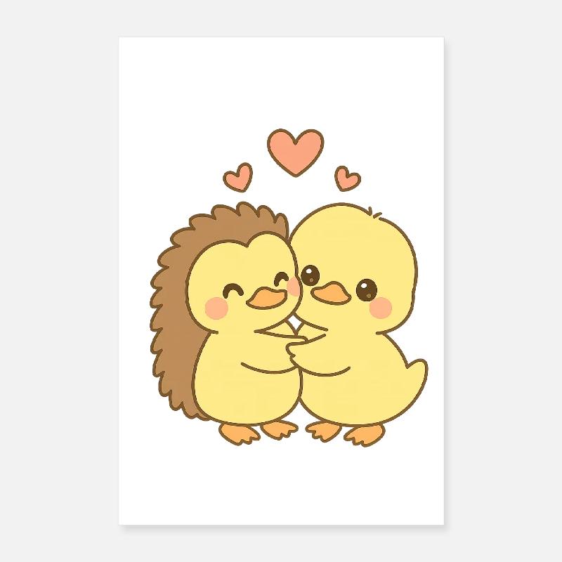 Ente Paar Valentinstag Poster 40x60 cm