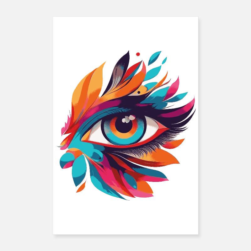 Color Eye Leaf Fire Pattern Poster 16" x 24" (40x60 cm)
