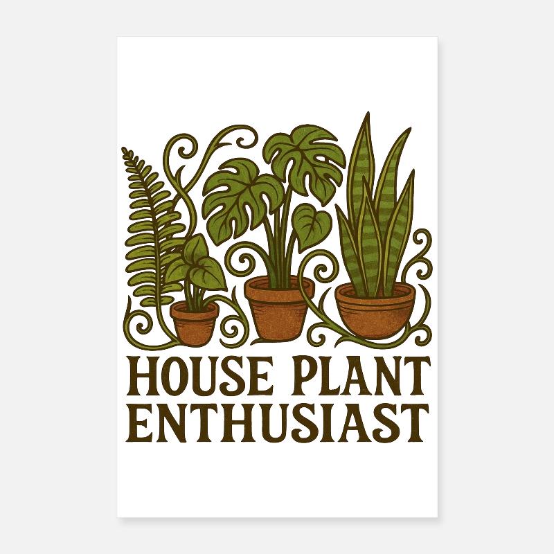 Passionné de plantes d’intérieur Poster 40 x 60 cm