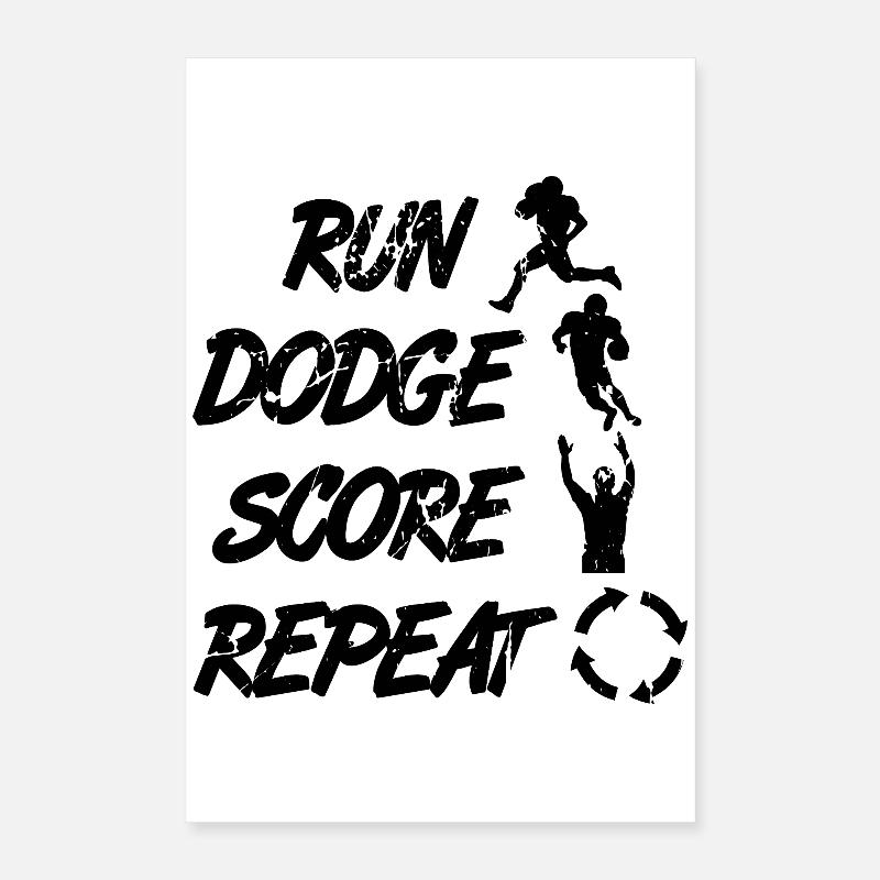 Run Dodge Score Repeat Poster 16" x 24" (40x60 cm)