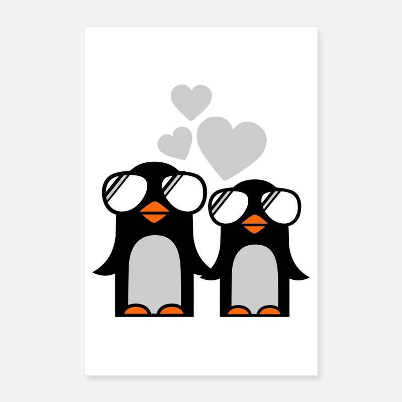 penguins fallen in love - pinguine Poster 40x60 cm