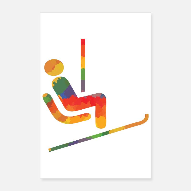 Colored ski runner long sleeve shirts Poster 16" x 24" (40x60 cm)