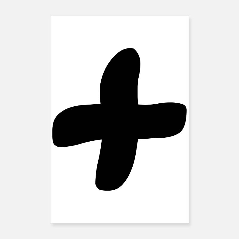 Plus Sign Cross Shadow Plus Sign Sign Poster 16" x 24" (40x60 cm)