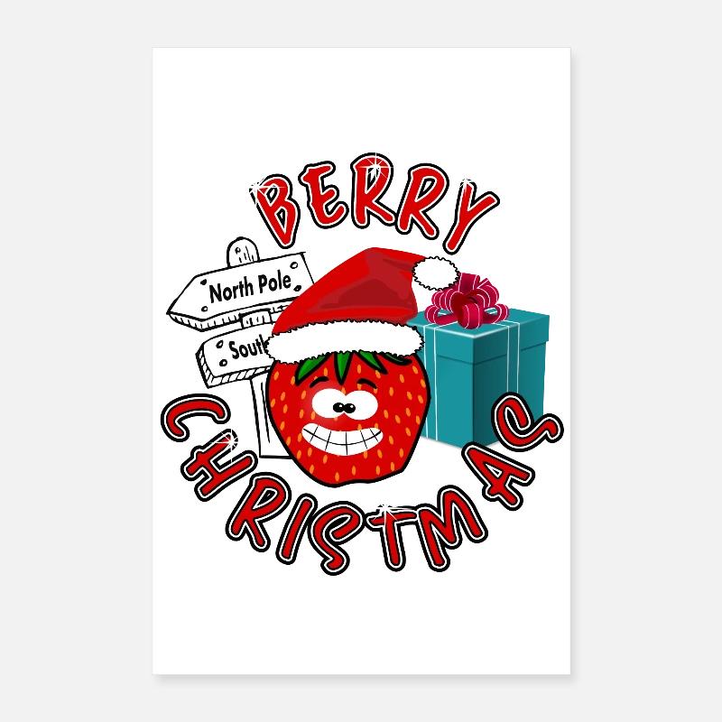 Baies sucrées Noël Poster 40 x 60 cm