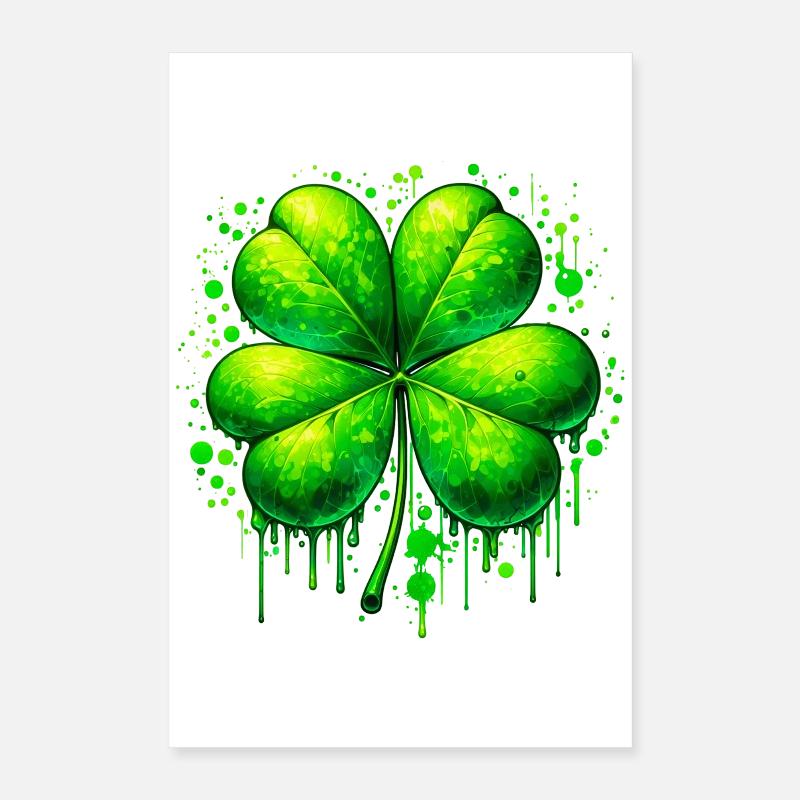 Vierblättriges Kleeblatt Poster 40x60 cm