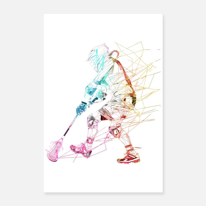 Lacrosse Player Sketch Poster 16" x 24" (40x60 cm)