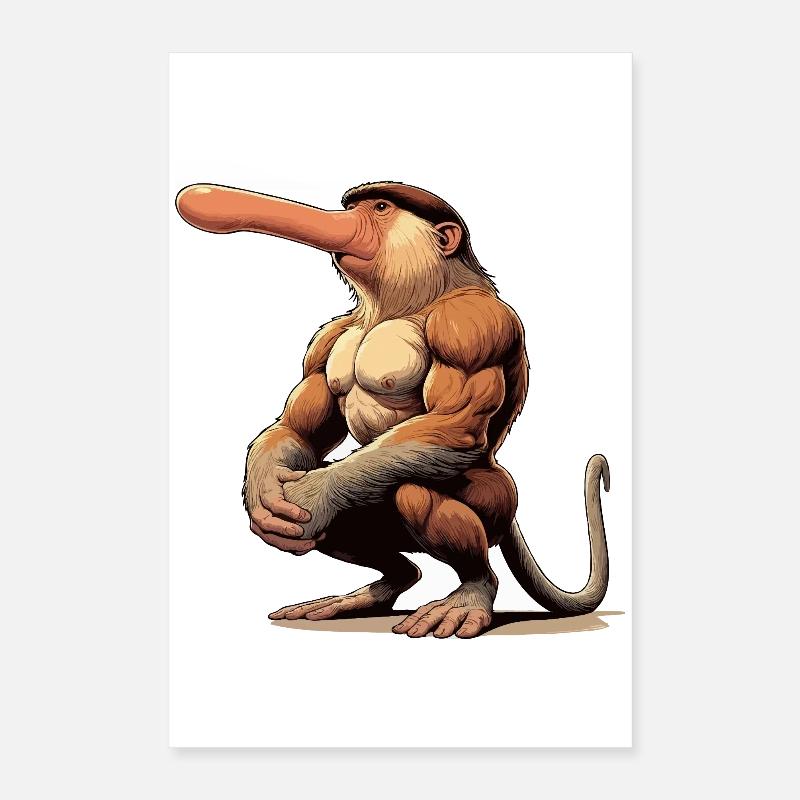 Proboscis monkey tough Poster 16" x 24" (40x60 cm)
