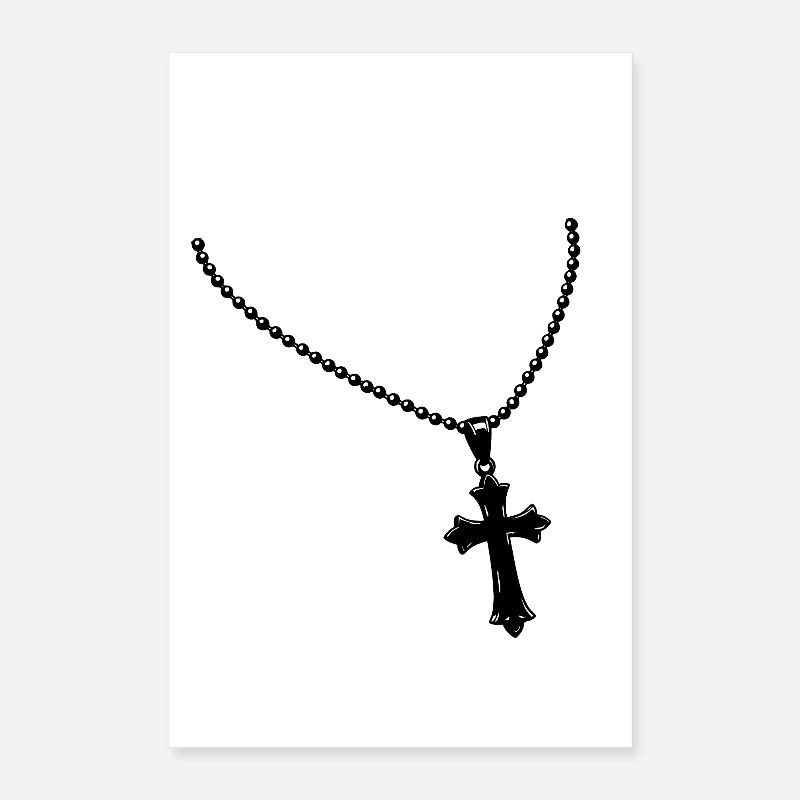 Collier avec croix Poster 40 x 60 cm