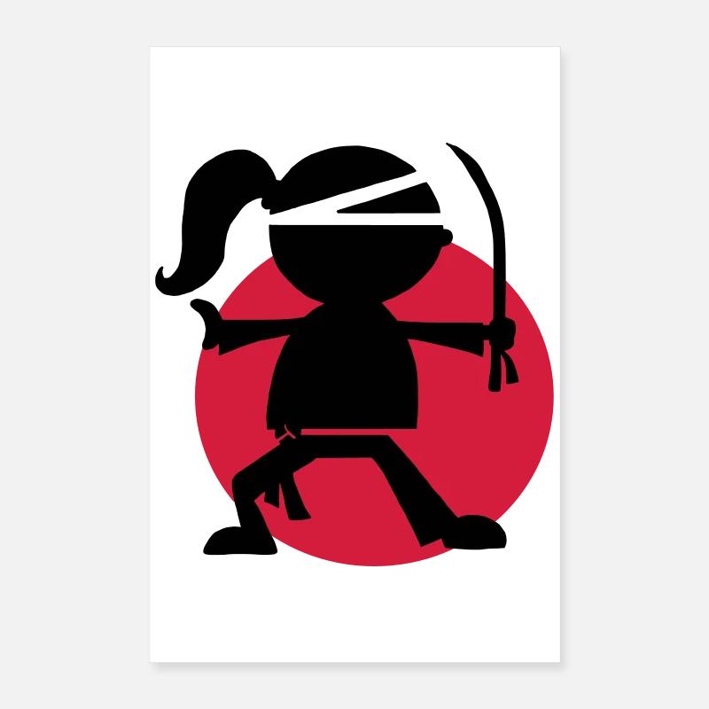 Urbanes Ninja-Mädchen Poster 40x60 cm