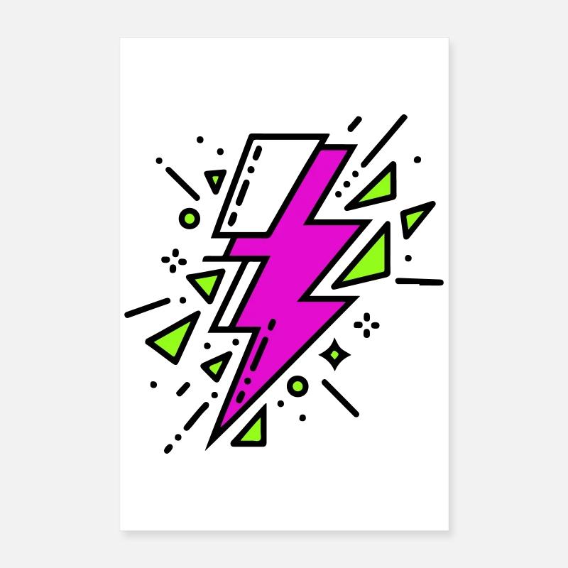 Rayon violet et vert contemporain Poster 40 x 60 cm