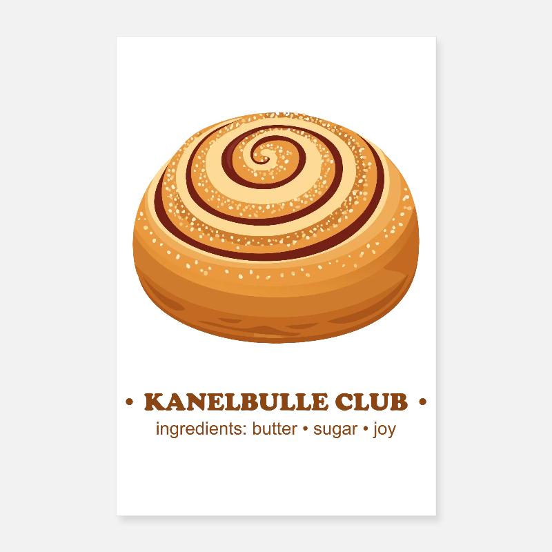 Skate Rolling Cinnamon Bun Design Poster 16" x 24" (40x60 cm)