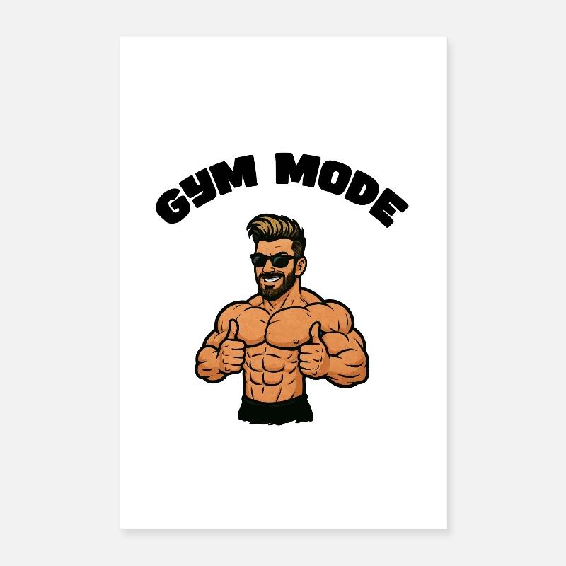 Type de héros musclé pouce levé Poster 40 x 60 cm