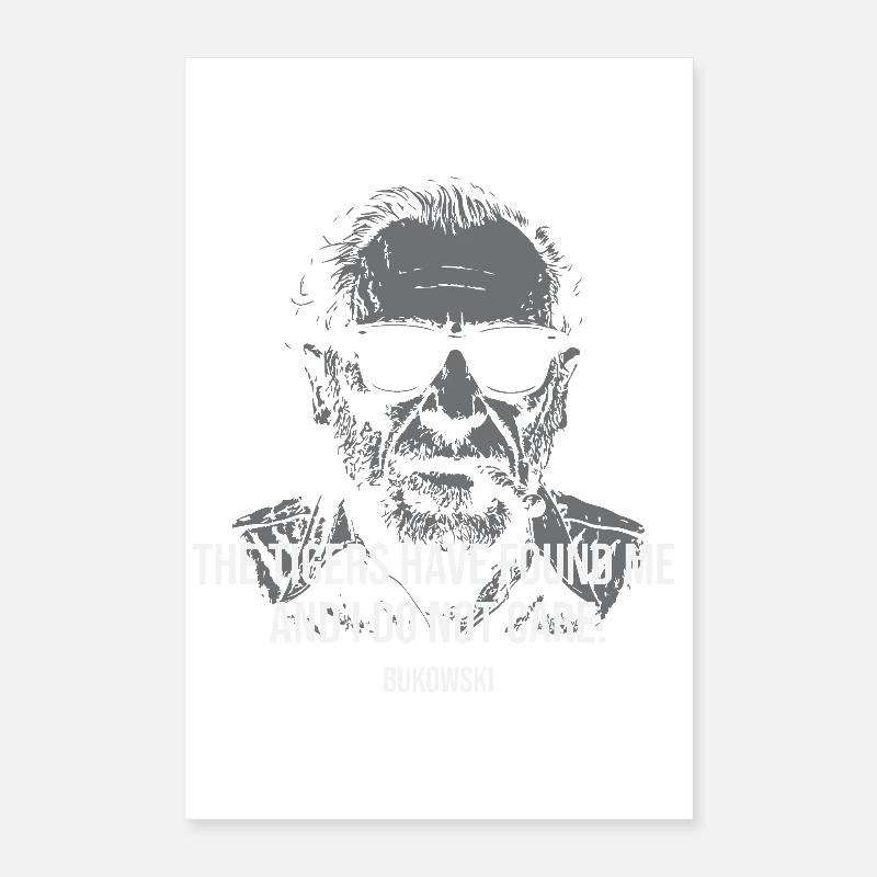 Portrait du poète de Bukowski avec citation audacieuse Poster 40 x 60 cm