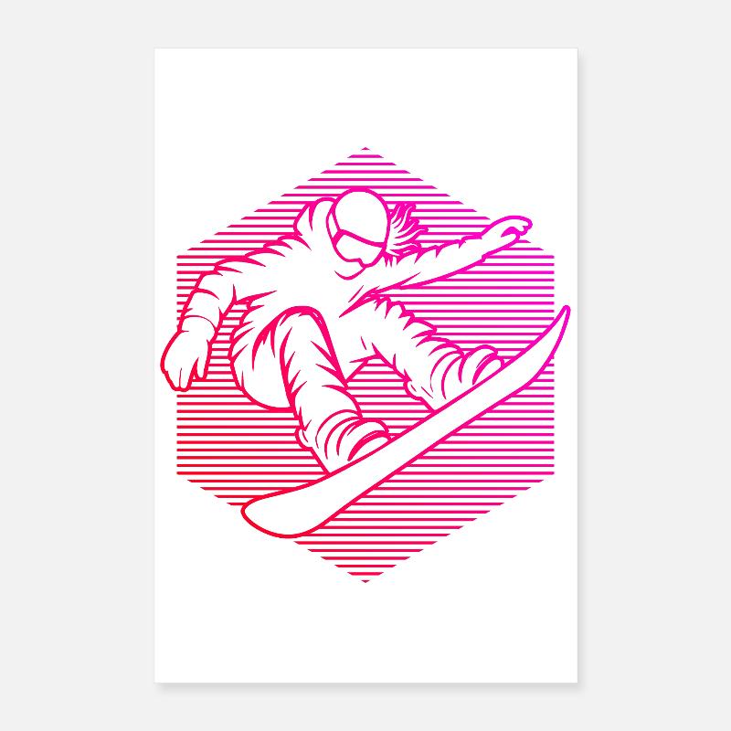 Conception compacte de snowboard pour snowboard Poster 40 x 60 cm