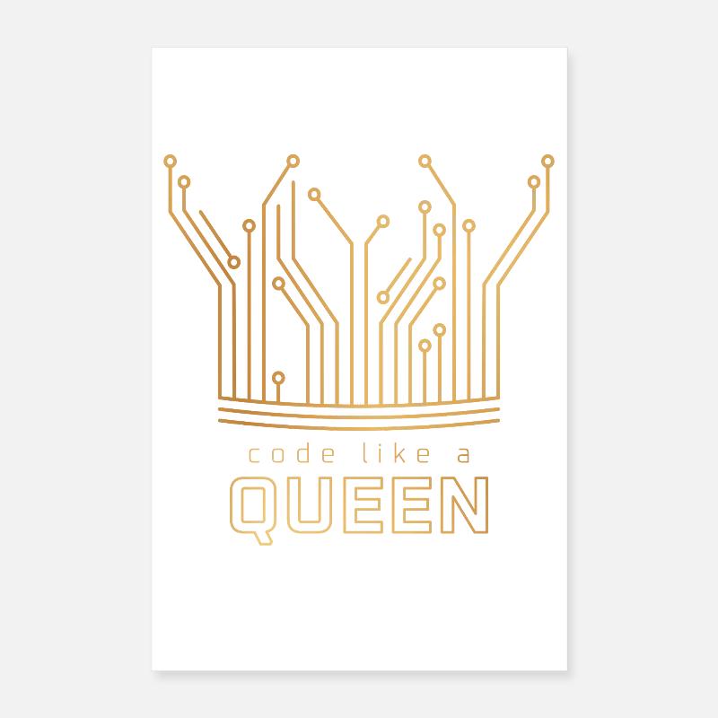 Code Like a Queen Poster 40x60 cm
