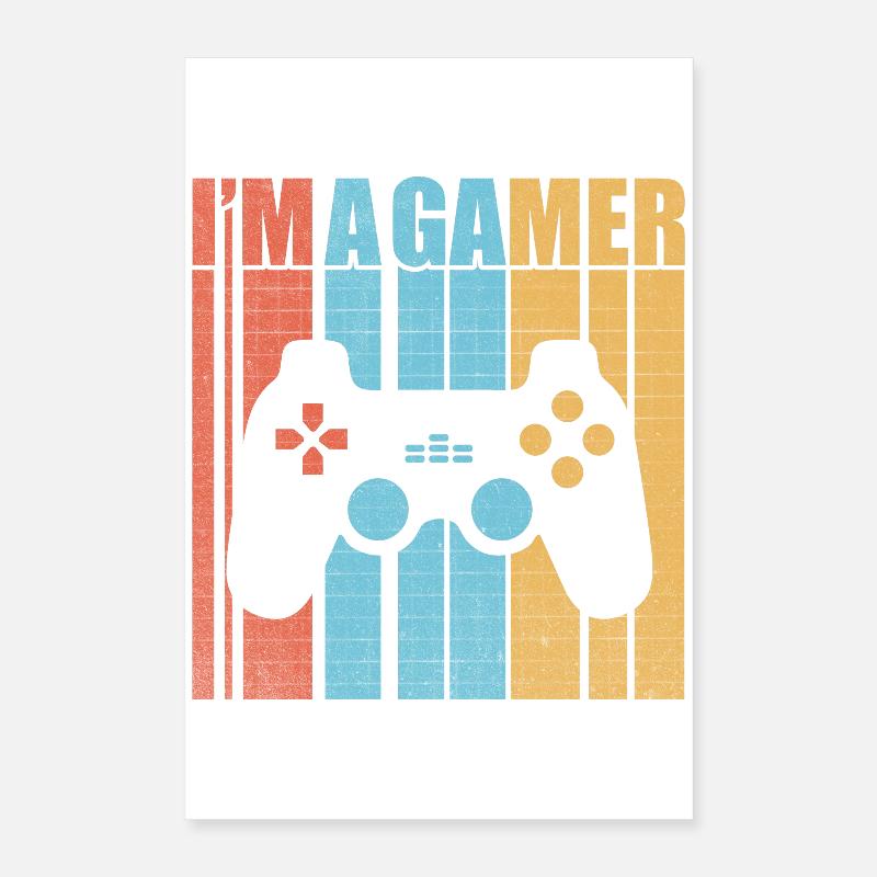 I'm a Gamer Gaming Zocker nerd and game Controller Poster 40x60 cm
