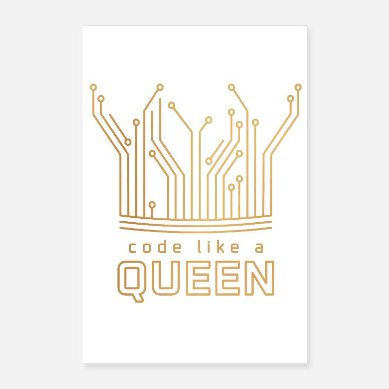 Code comme une reine Poster 40 x 60 cm