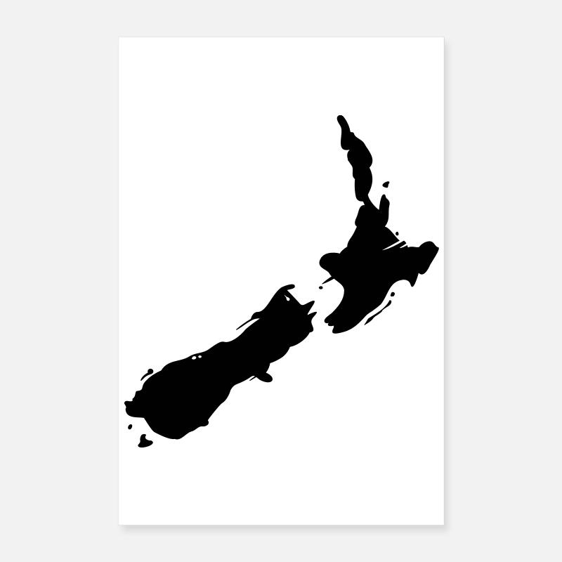 Carte Nouvelle-Zélande Poster 40 x 60 cm
