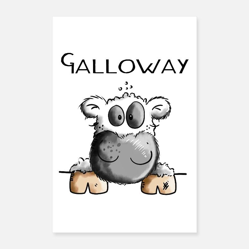 Galloway Vache - Vaches - Bovins - Cadeaux Poster 40 x 60 cm