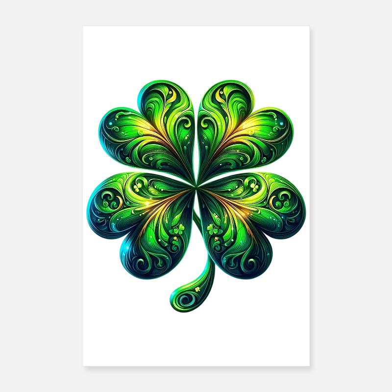 Vierblättriges Kleeblatt Poster 40x60 cm