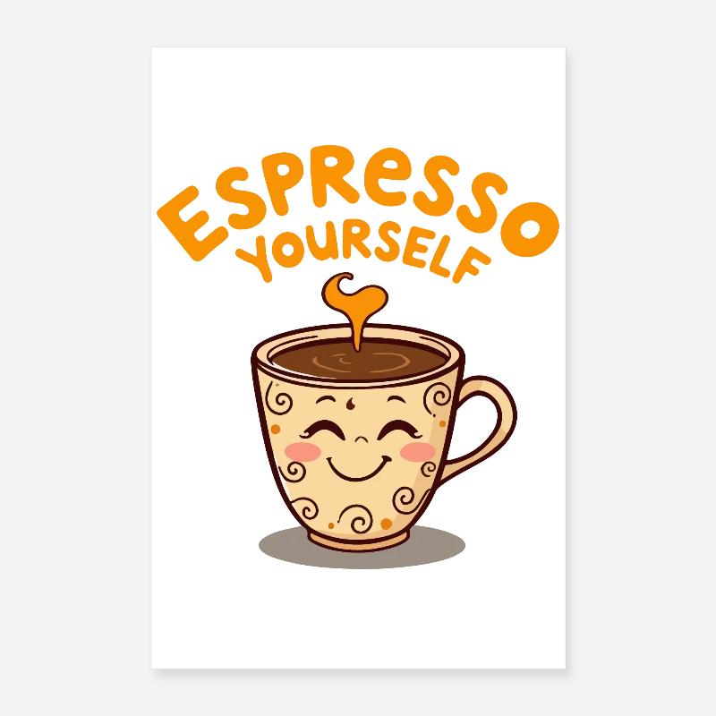 Niedliches Kaffeetassen-Stressabbau-Design Poster 40x60 cm