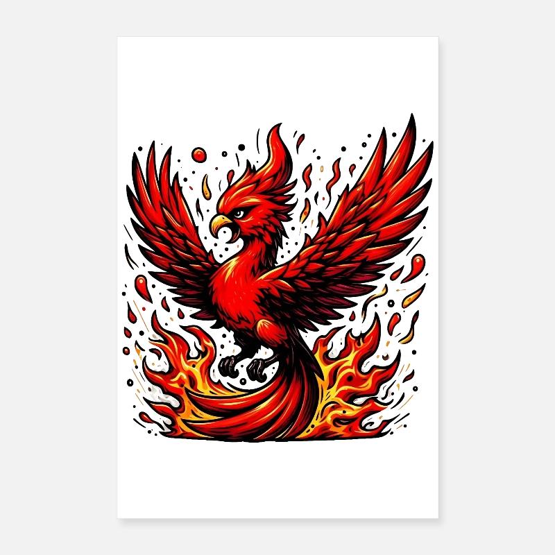 Phénix rouge Poster 40 x 60 cm