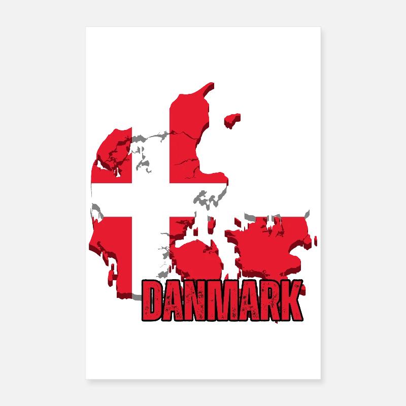Fierté danoise, drapeau du Danemark Poster 40 x 60 cm