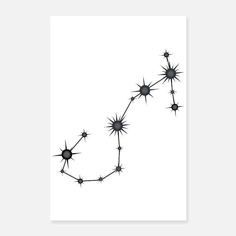 Skorpion Sternbild Sternzeichen Schwarz Grau Poster 40x60 cm