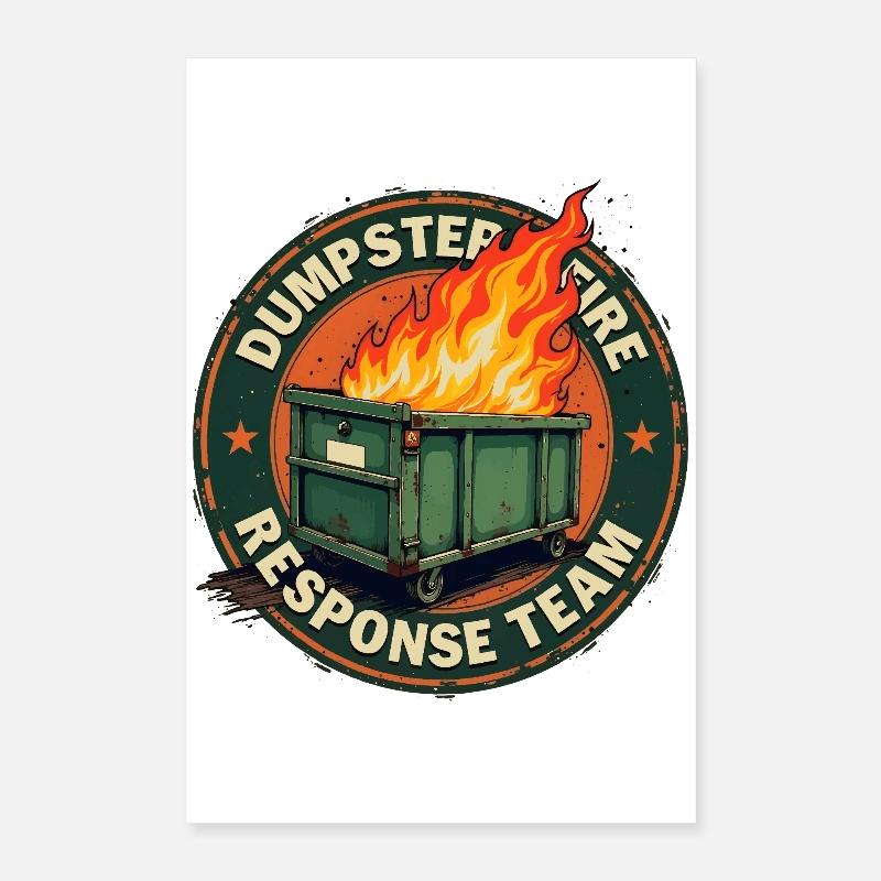 Müllcontainerbrand - Einsatzteam Poster 40x60 cm