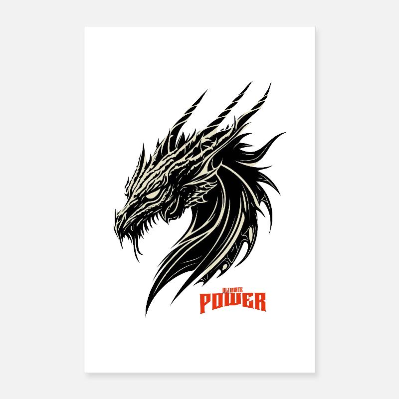 Dragon Head Contrast Pattern Poster 16" x 24" (40x60 cm)