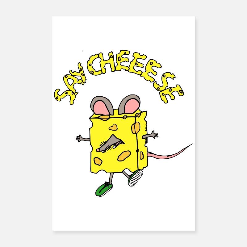 Cheese hero in comic style Poster 16" x 24" (40x60 cm)