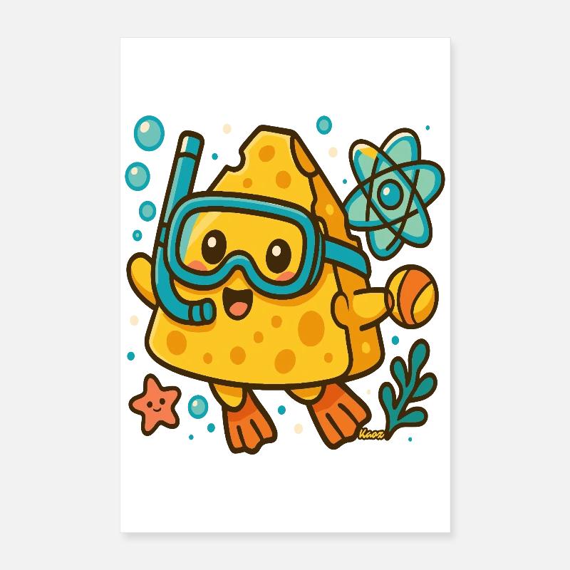 Aventure sous-marine au fromage Poster 40 x 60 cm
