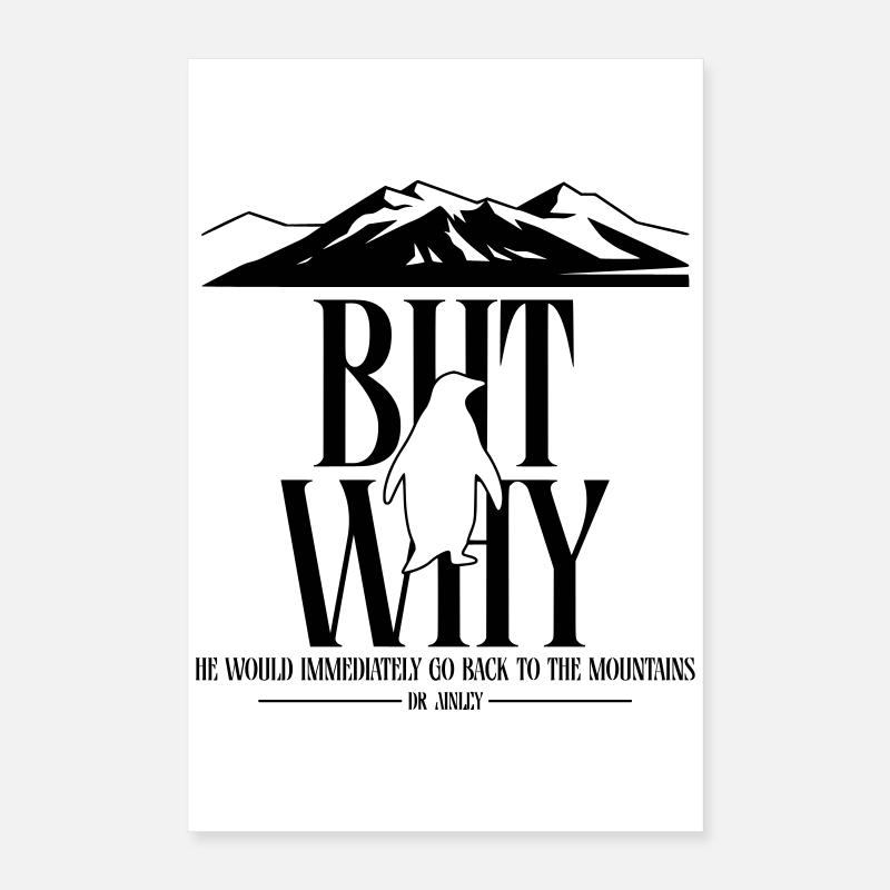 But Why Penguin Meme Minimalist Art Poster 40x60 cm