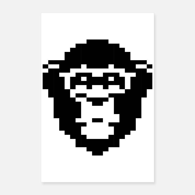 pixelated monkey face design Poster 16" x 24" (40x60 cm)