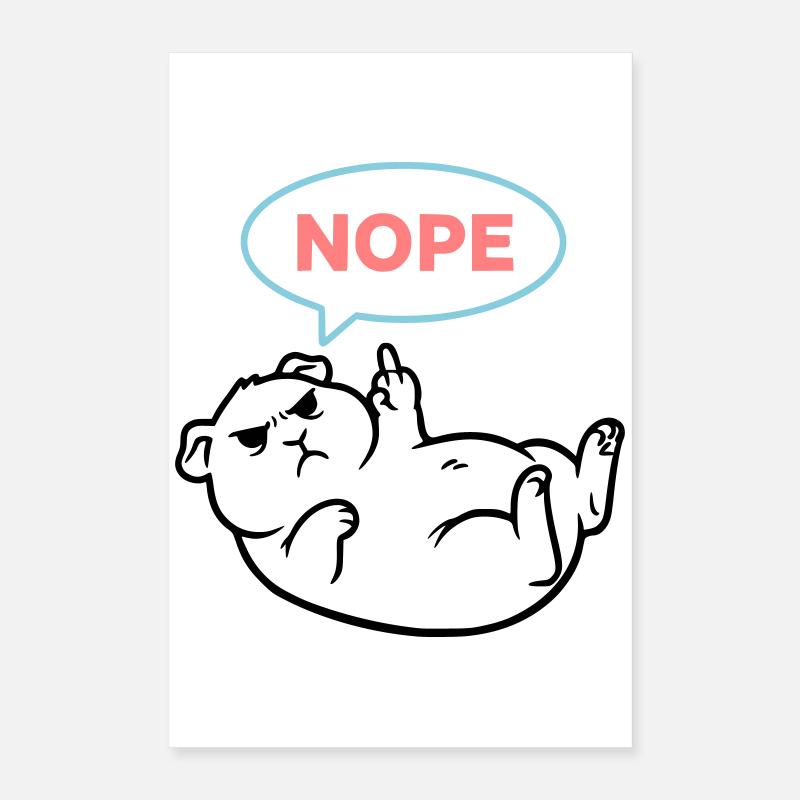 Cavie : Non, plan coloré Poster 40 x 60 cm