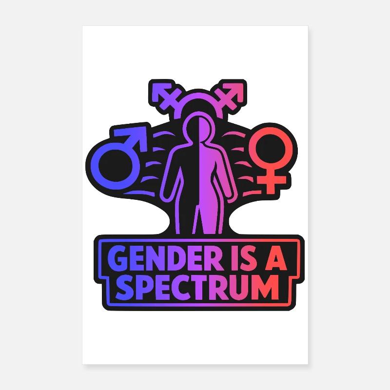 Gender Spectrum Symbol Pride Diversity Statement Poster 16" x 24" (40x60 cm)