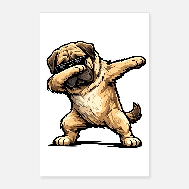 Dabbing Mastiff Poster 16" x 24" (40x60 cm)