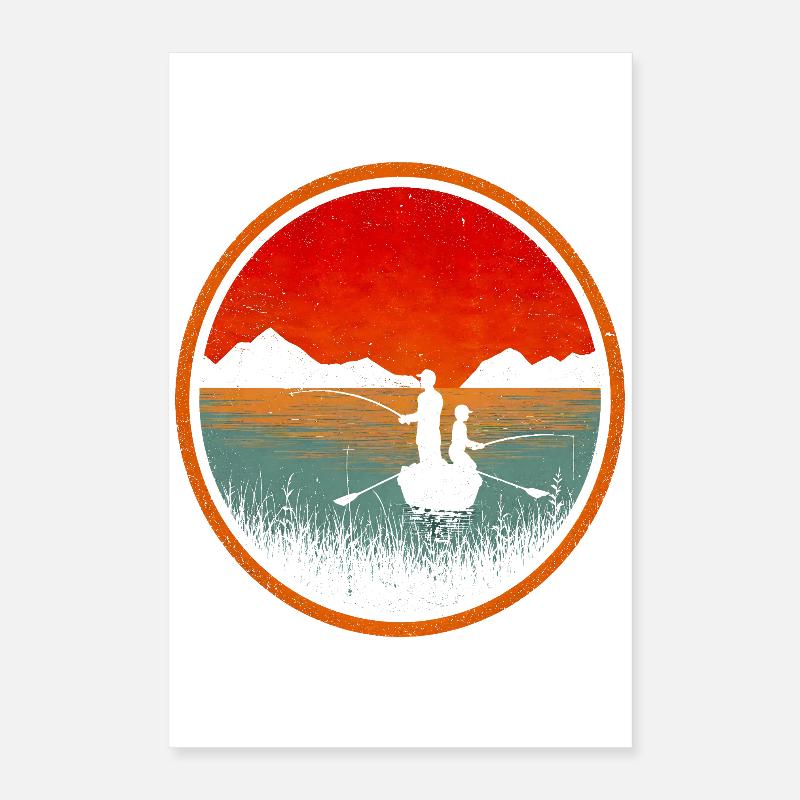 Bootsangeln Poster 40x60 cm