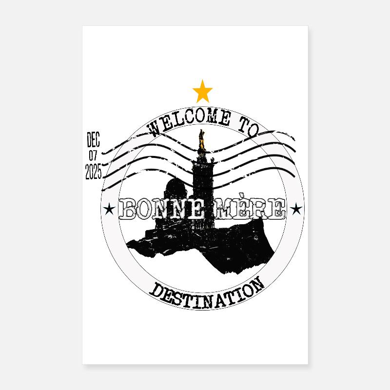 Destination Bonne Mère Marseille Poster 40 x 60 cm