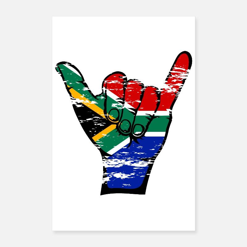 Drapeau de l’Afrique du Sud Symbole de surf utilisé Poster 40 x 60 cm