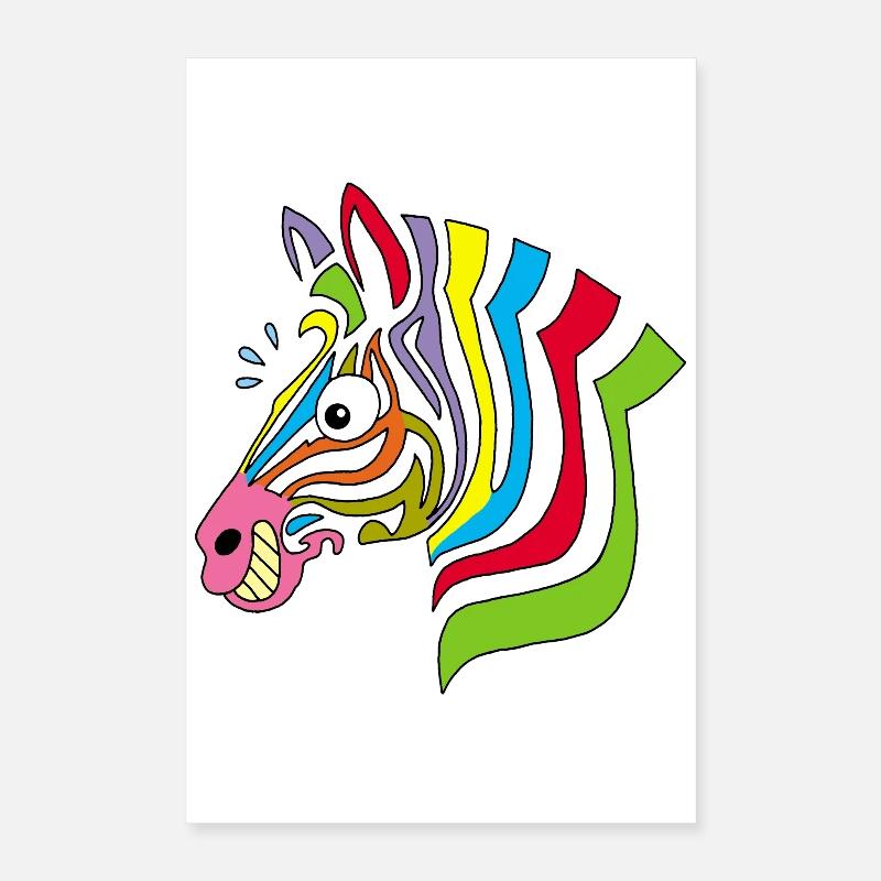 multicolored zebra Poster 16" x 24" (40x60 cm)